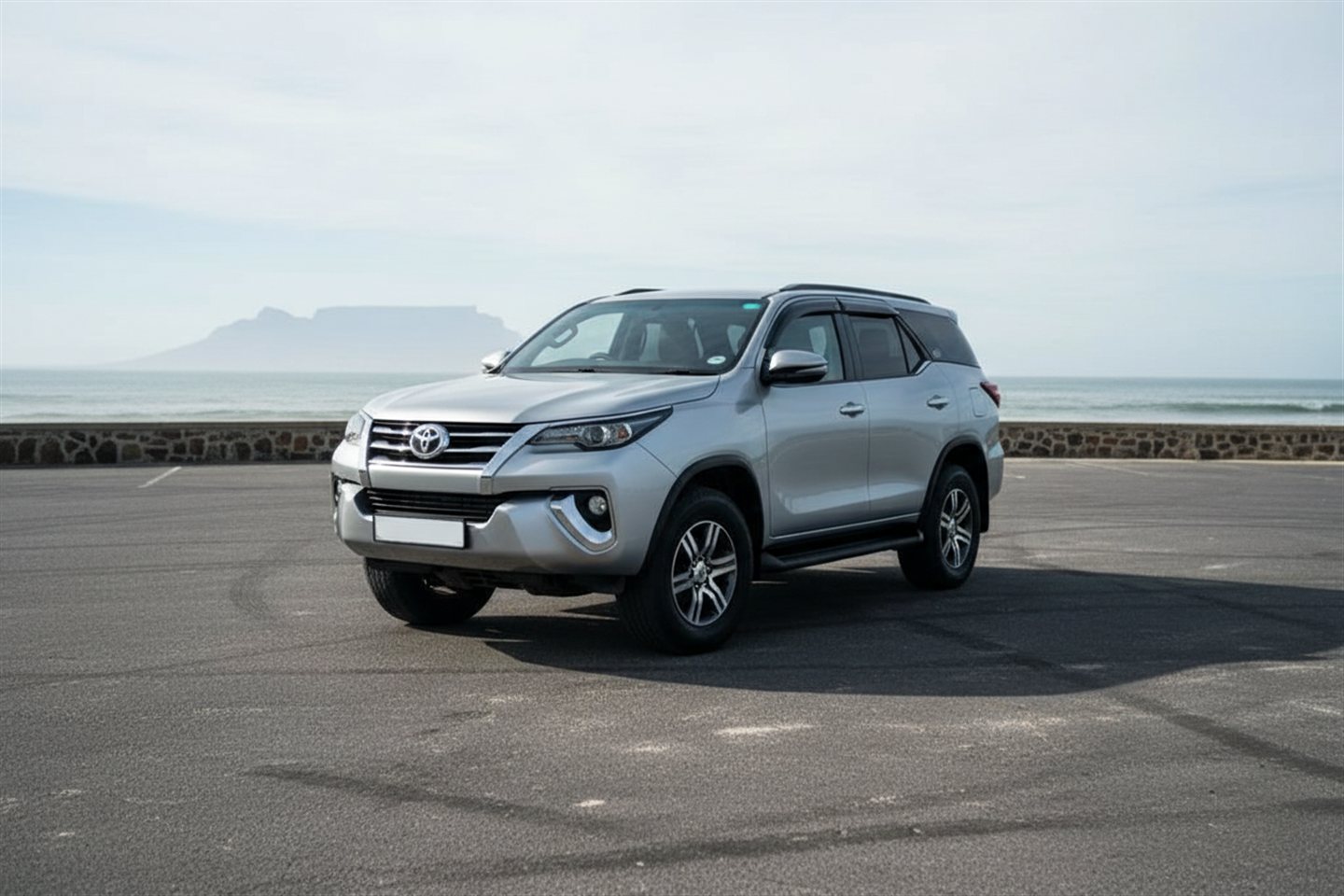 Toyota Fortuner 4x4 rental with Table Mountain view, Cape Town